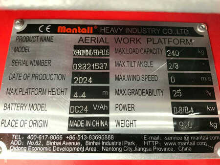 Scissor lift 2024  Mantall XE-60 Mini (27)