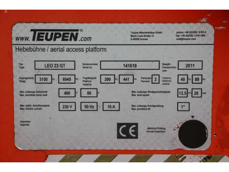 Podnośnik przegubowy 2011  Teupen LEO23GT (20)