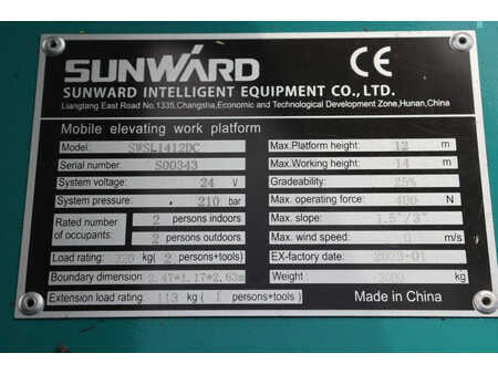 Podnośnik nożycowy 2023  Sunward SWSL1412DC (22)
