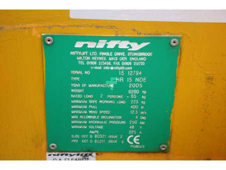 Podnośnik teleskopowy 2005  Niftylift HR 15 NDE (20)