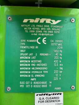 Trailer platform 2018 Niftylift 120 TET. NEW BATTERIES. (10)