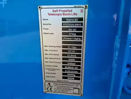 Plataforma Telescópica 2026  Dingli Nano30 | 2026 (20)