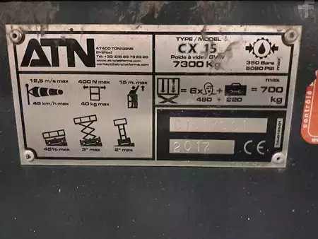 Pracovní plošina s nůžkovým zdvihem 2017  ATN CX15 (7)