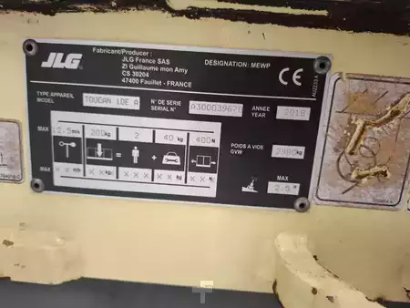 Nacelle à mât vertical 2018  JLG TOUCAN 10E (5)
