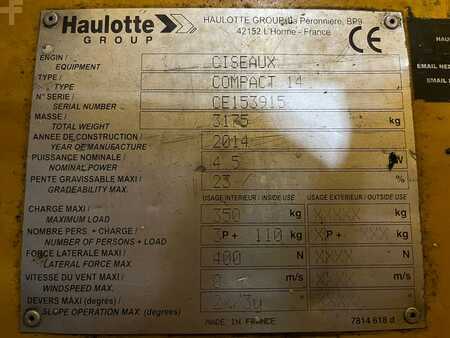 Nacelle à ciseaux 2014 Haulotte COMPACT 14 (10)