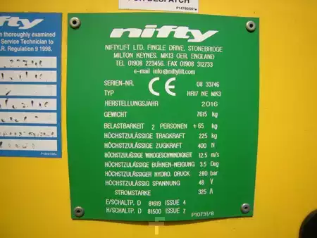 Knikarmhoogwerker 2016  Niftylift Lift HR17 NE MK3 (ID3746) (16)