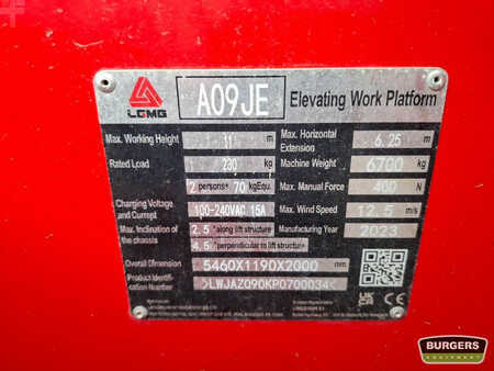 Csukló munka emelvény 2023  LGMG A09JE (6)