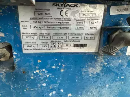 Sakse arbejds platform 2015  SkyJack SJ 4626 10m schaarlift Skyjack hoogwerker 4626 (14)