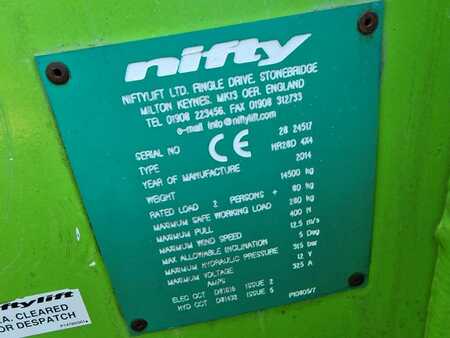 Led arbejdsplatform 2014 Niftylift HR 28 D 4x4 diesel knikarmhoogwerker hoogwerker (11)