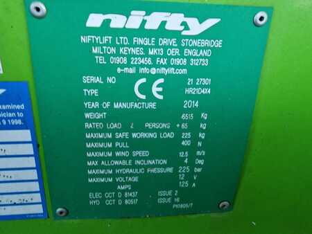 Gelenkteleskopbühne 2014 Niftylift HR 21 D 4x4 diesel knikarmhoogwerker 21 hoogwerker (20)