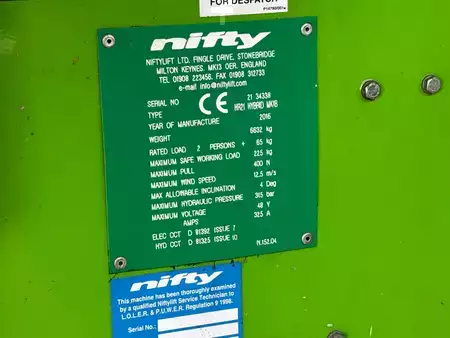 Fler stegs bom 2016  Niftylift HR 21 HYBRID 4x4 21m knikarmhoogwerker nifty (19)