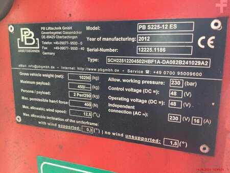 PB S225-12ES, NEW REVISION, High-rack, Hochregalbühne