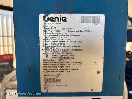 Vertical mast lift 2010  Genie GR-20 (40)