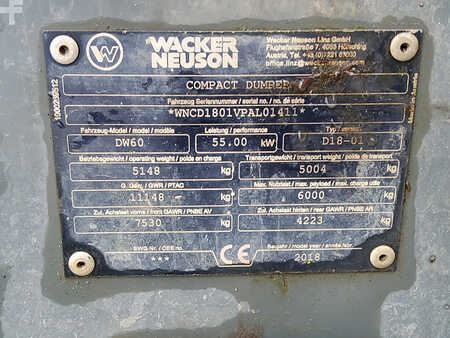 Wywrotki przegubowe 2018 Wacker Neuson DW60 (6)