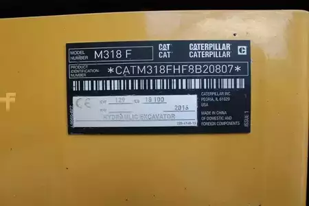 Escavadora de rodas 2016 Caterpillar M318 F - Pratzen - Nr.: 807 (2)