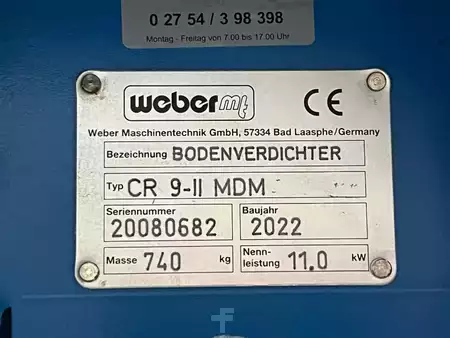 Pozostałe 2022 Weber CR 9 MDM Rüttelplatte / 740kg / DEMO / 2022 (11)