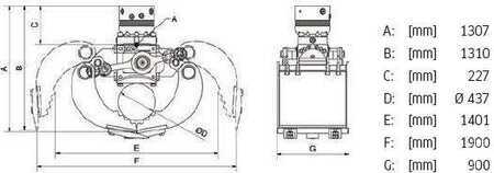 DMS SG22090 inkl. Rotator Sortiergreifer / NEU