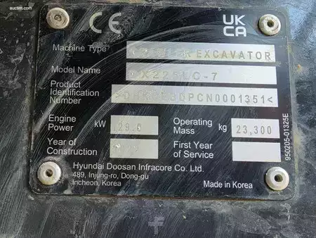 Beltegraver 2022 Doosan DX 225 LC-7 (11)