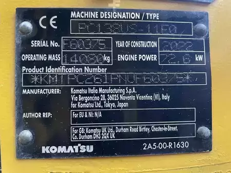 Rupsgraafmachines 2022 Komatsu PC138US-11EO (14)