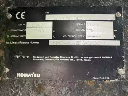 Kolové nakladače 2020 Komatsu WA475-10EO (12)