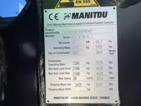 Cargadoras de ruedas 2023 Manitou MLA 4-50H-C CAB ST5 (10)