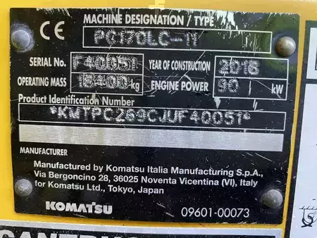 Korečková rýpadla 2018 Komatsu PC170LC-11 (10)