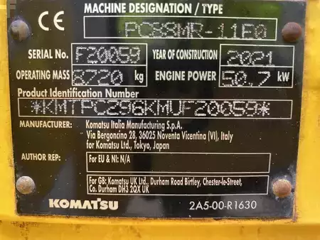 Minigrävare 2021 Komatsu PC88MR-11EO (10)