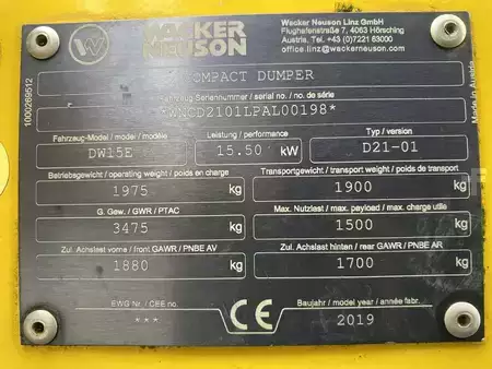 Dumpere 2019 Wacker Neuson DW15E (10)