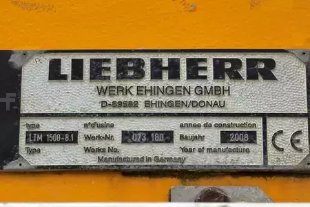 Mobilní jeřáby 2008 Liebherr LTM1500-8.1 Also Available For Rent, Dutch Registr (6)
