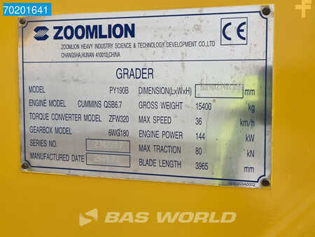Równiarki 2008 Zoomlion PY190B NEW UNUSED - MOTOR GRADER (32)