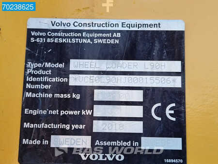 Radlader 2018 Volvo L90 H QUICK COUPLER - DUTCH MACHINE (35)