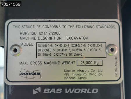 Escavadora de rodas 2019 Doosan DX140 W-5 OIL QUICK - GERMAN (39)