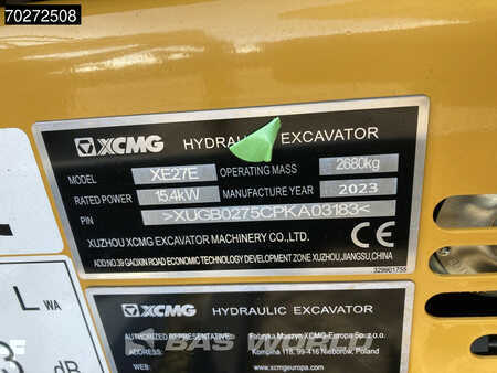 Mini excavators 2023 XCMG XE27 E 2 YEARS FACTORY WARRANTY - KUBOTA ENGINE (30)