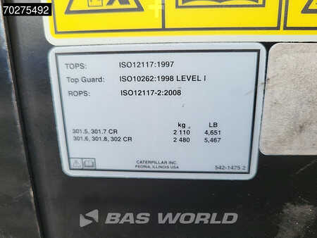Mini pelle 2023 Caterpillar 301.7 CR FACTORY WARRANTY (29)