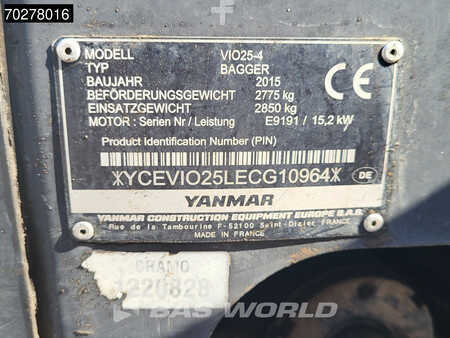 Mini kotrógép 2015 Yanmar VIO25-4 (31)
