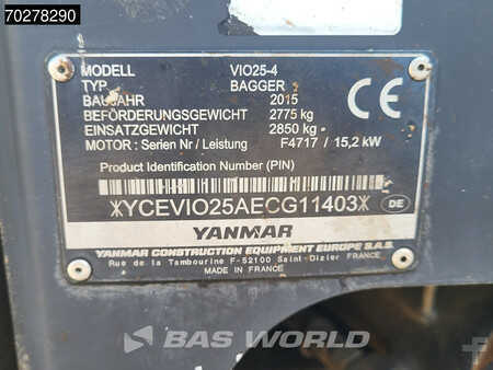 Mini kotrógép 2015 Yanmar VIO25-4 (33)