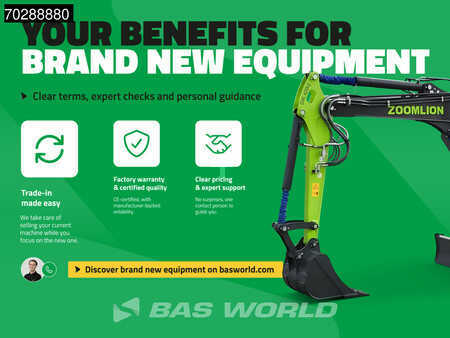 Minigrävare 2024 Zoomlion ZE26 GU FACTORY WARRANTY - CE CERTIFIED - KUBOTA ENGINE (34)