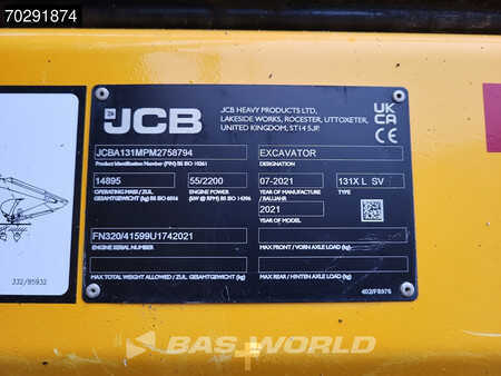 Escavatori cingolati 2021 JCB 131X L SV (40)