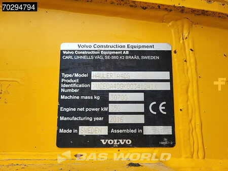 Artikulerte dumpere 2016 Volvo A40 G Tail gate (39)