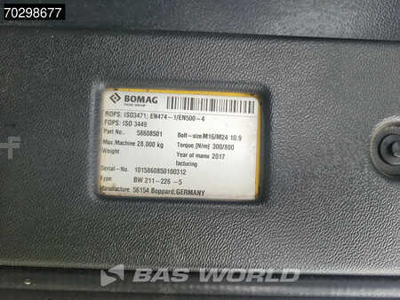 Enkelt tromlekomprimator 2017 BOMAG BW213 PDH-5 A/C (34)