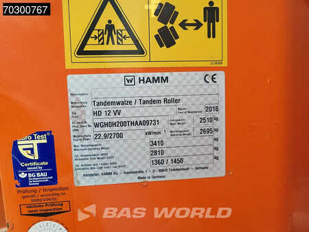 Tandem rullar 2018 Hamm HD12 VV (34)