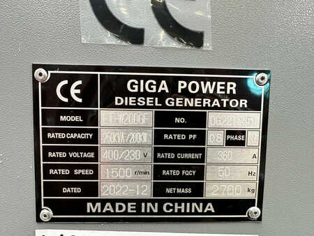 Giga Power LT-W200GF 250KVA closed box