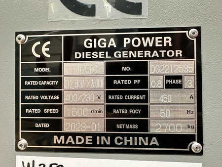 Giga Power LT-W250GF 312.5KVA silent set