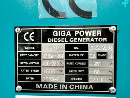 Giga Power 312.5 KVA Generator silent set - LT-W250GF