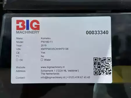 Mobil gravemaskin 2019 Komatsu PW180-11 (36)