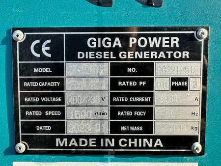 Power Generator 2022 Giga Power LT-W200GF 250 kVA silent generator DEMO (22)