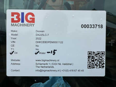 Escavadora de rastos 2022 Doosan DX225LC-7 (37)