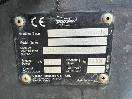 Rupsgraafmachines 2022 Doosan DX225LC-7 (37)