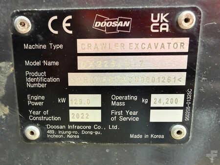 Escavadora de rastos 2022 Doosan DX225LC-7 (31)