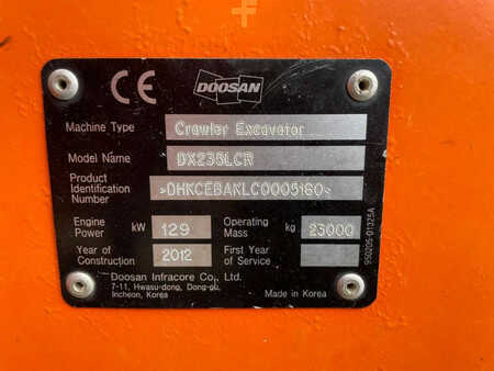 Koparki gąsienicowe 2012 Doosan DX235LCR (6)
